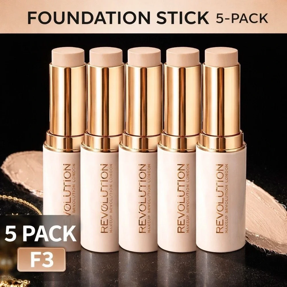 5-Pack, F3 | Makeup Revolution Fast Base Stick Foundation